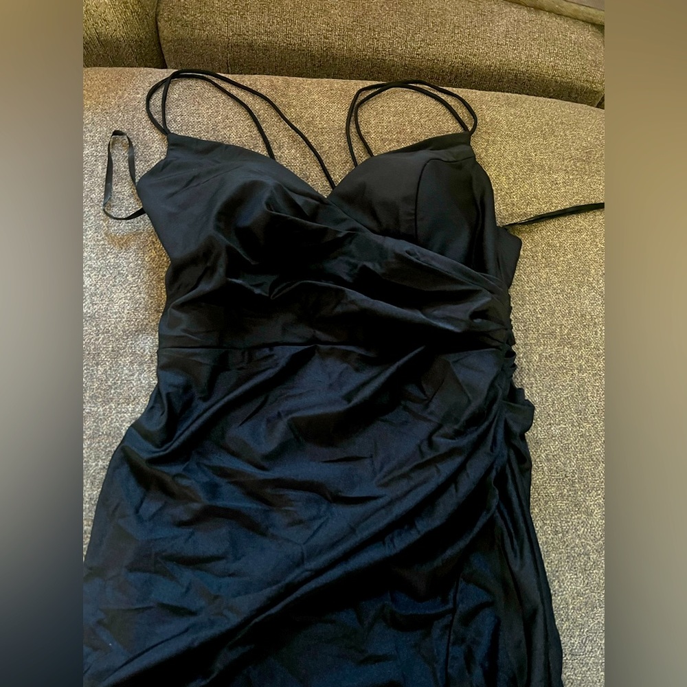 Beautiful brand new :never used black Amelia Couture long gown/ dress